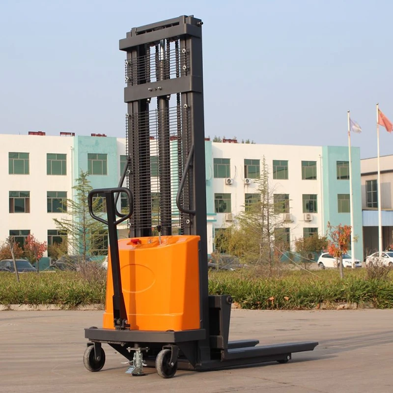 counterbalanced stacker for closed-bottom pallet handling