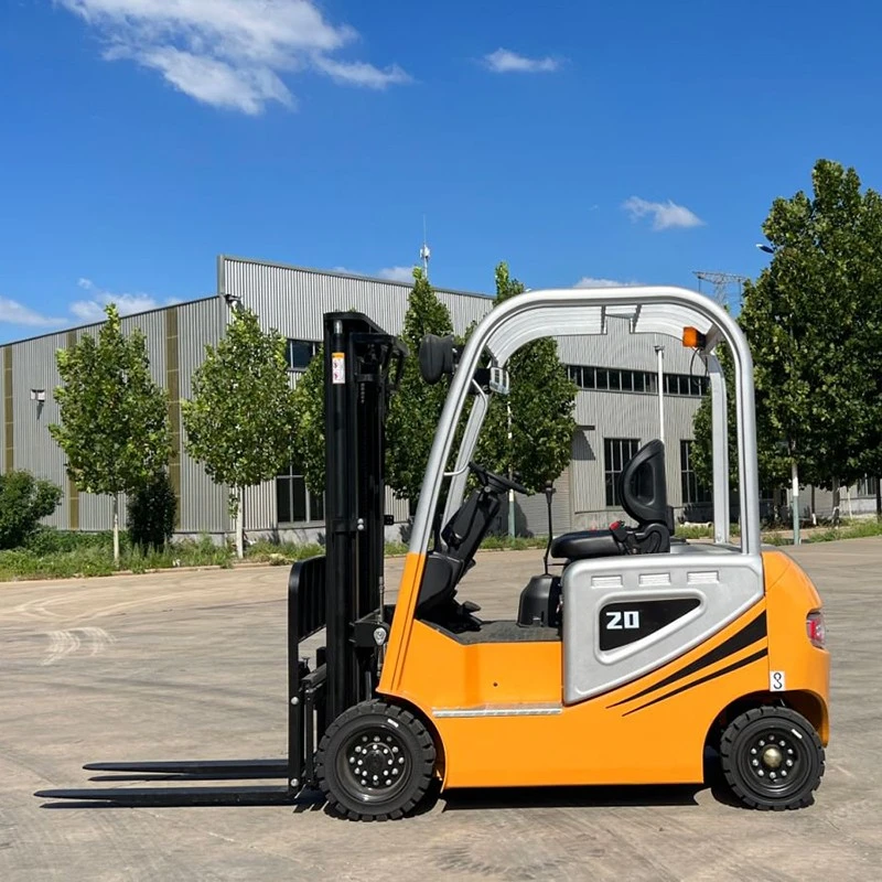 2 ton electric forklift handling pallets in warehouse