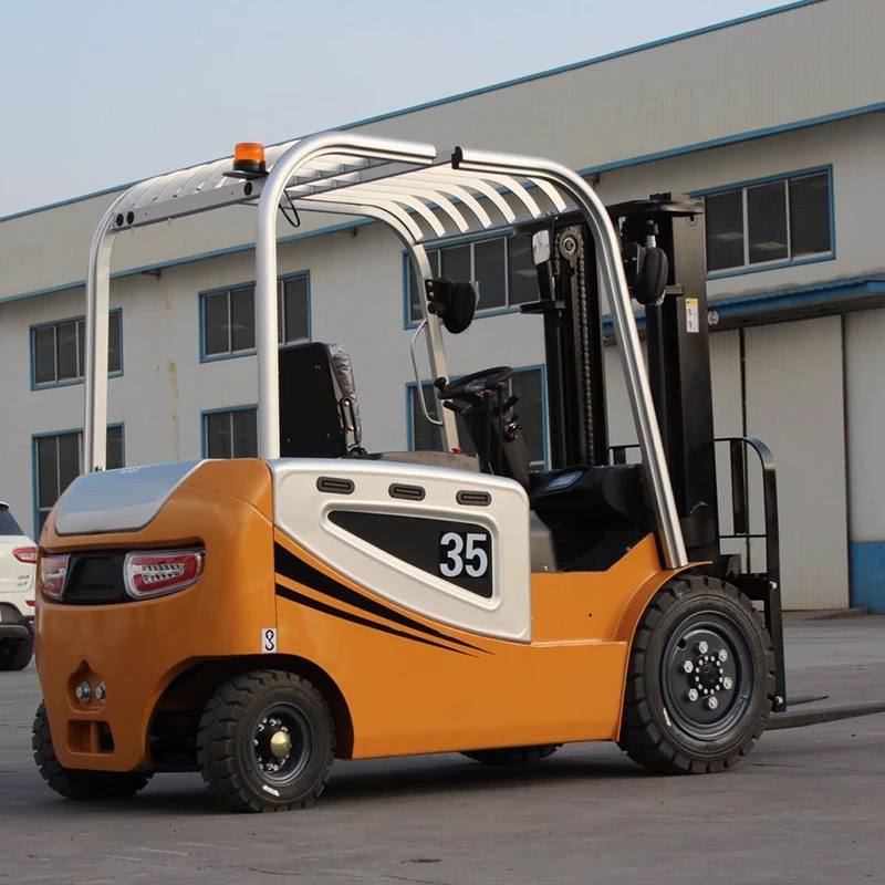 3.5 ton electric forklift in industrial warehouse
