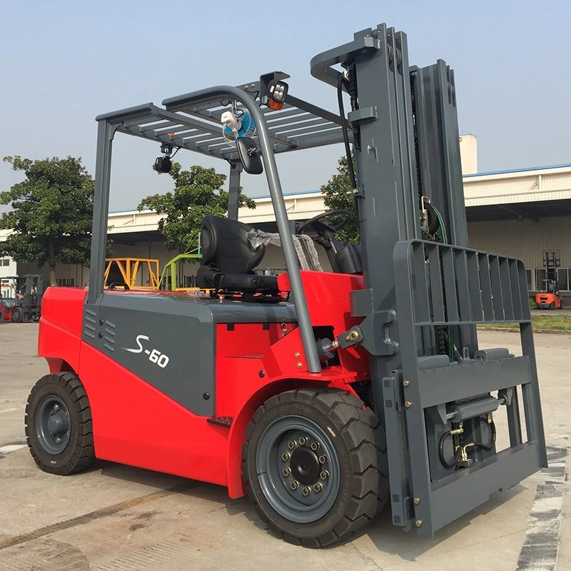 6 ton electric forklift handling steel components