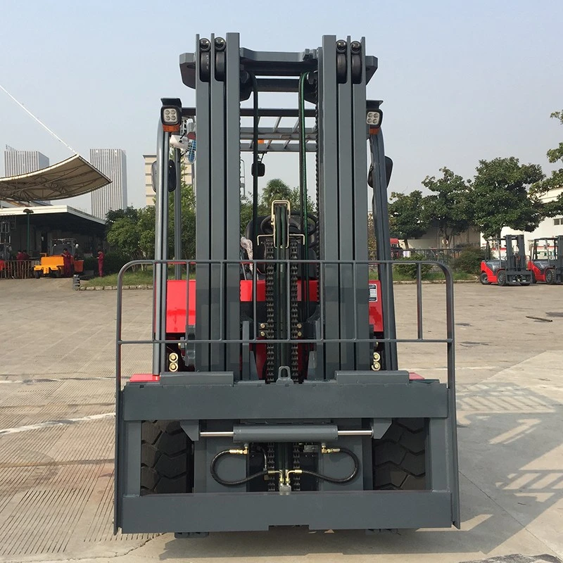 6 ton electric forklift handling heavy machinery components